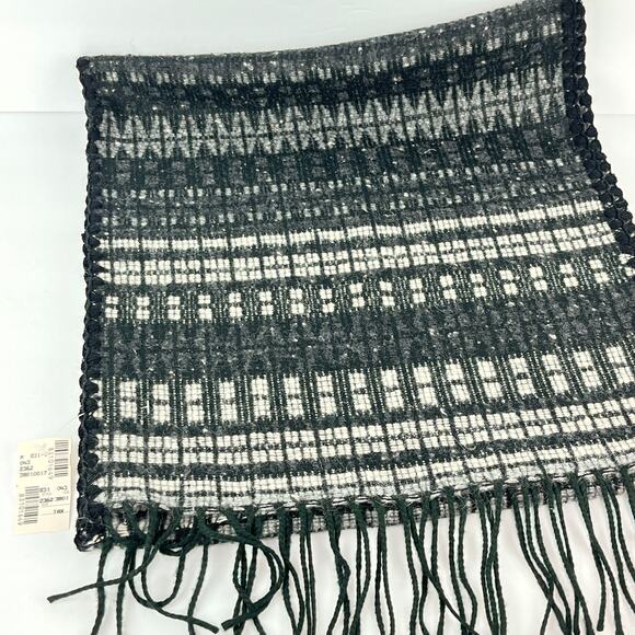 Italian Woven Wool Blend Fringed Scarf - Picture 1 of 3